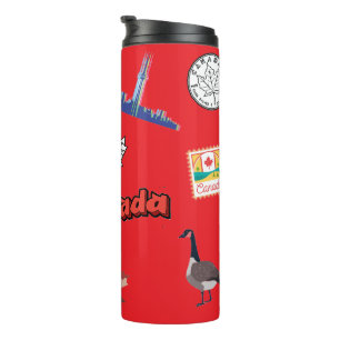 Canada Sights to See Colourful Canadian Pride Thermal Tumbler