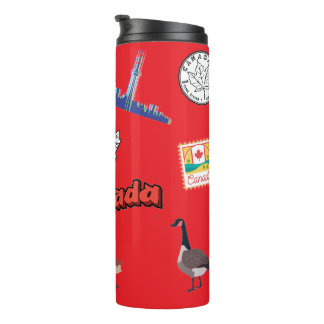 Canada Sights to See Colourful Canadian Pride Thermal Tumbler