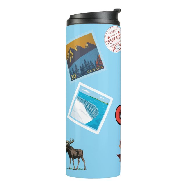 Canada Sights to See Colourful Canadian Pride Thermal Tumbler (Rotated Left)
