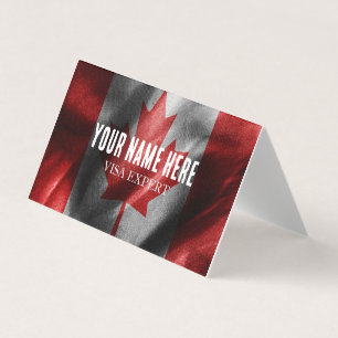 Canada silk flag business card