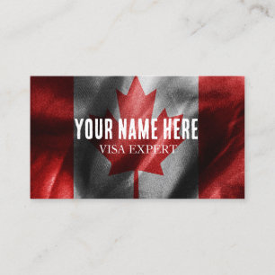 Canada silk flag business card