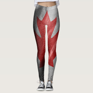 Canada silk flag leggings