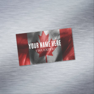 Canada silk flag 	Magnetic business card