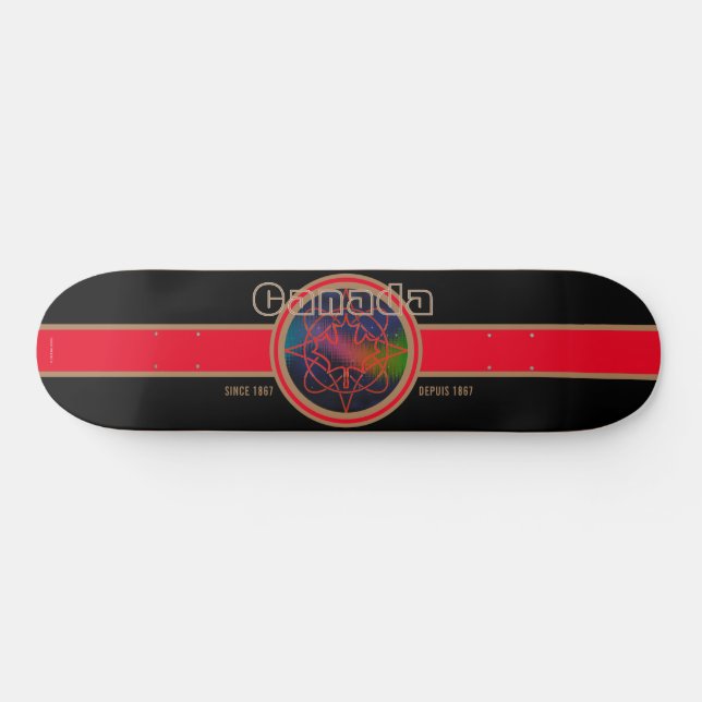 Canada Since 1867 Aurora (Black) Skateboard (Horz)