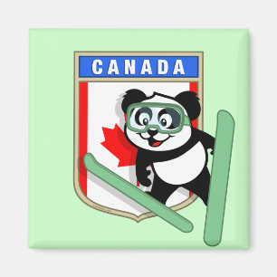 Canada Ski-jumping Panda Magnet