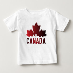 Canada Skyline Gradient Maple Leaf Patriotic Baby T-Shirt