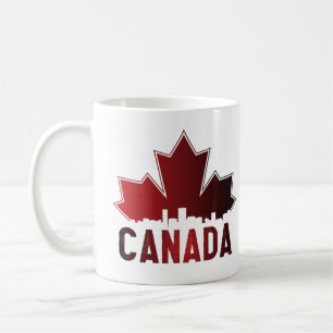 Canada Skyline Gradient Maple Leaf Patriotic Coffee Mug