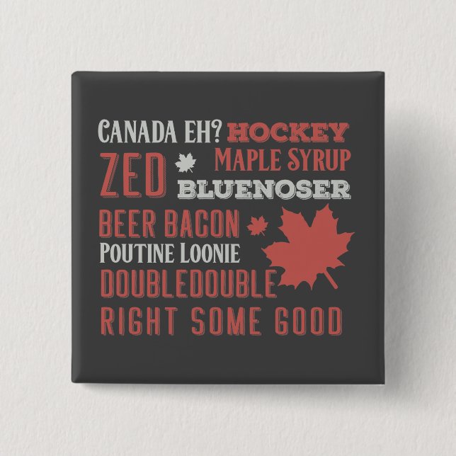 Canada Slang Subway Art    15 Cm Square Badge (Front)