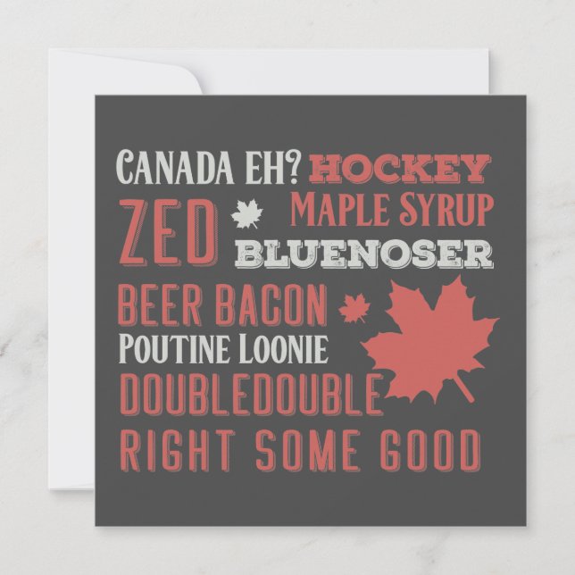 Canada Slang Subway Art Flat Greeting Card (Front)