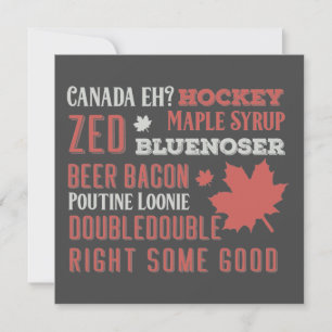 Canada Slang Subway Art Flat Greeting Card