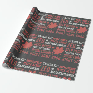 Canada Slang Subway Art Wrapping Paper
