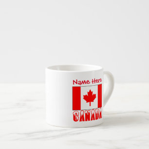 Canada Snow Canadian Flag Red Personalisation Espresso Cup