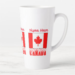 Canada Snow Canadian Flag Red Personalised Large Latte Mug