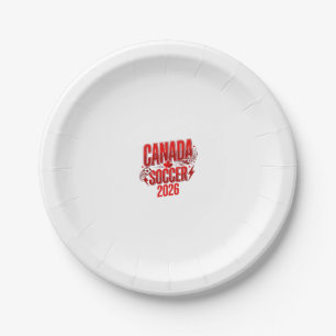 Canada Soccer 2026 Soccer Bold Country Typography  Paper Plate