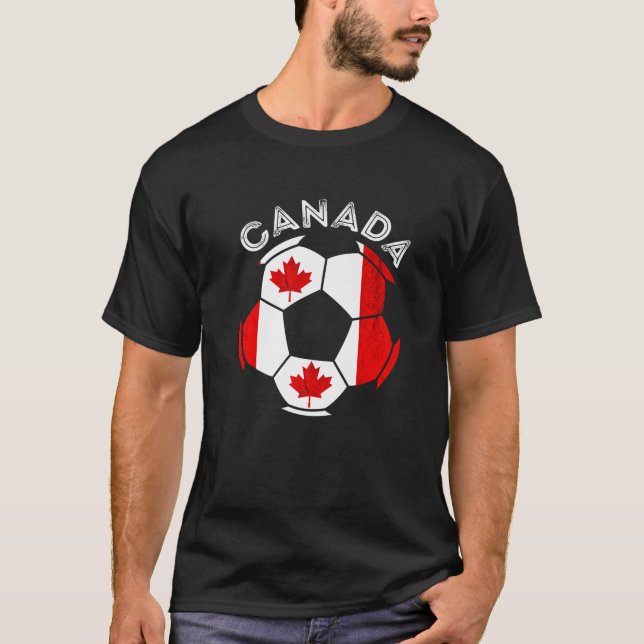 Canada Soccer Ball Canadian Flag Canada Canadian P T-Shirt (Front)