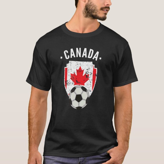 Canada Soccer Canada Flag Football Canadian Pride  T-Shirt (Front)
