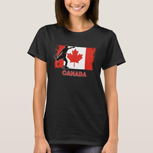 Canada Soccer Fan  2022 National Football Team Fla T-Shirt (Front)