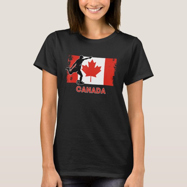 Canada Soccer Fan  2022 National Football Team Fla T-Shirt (Front)