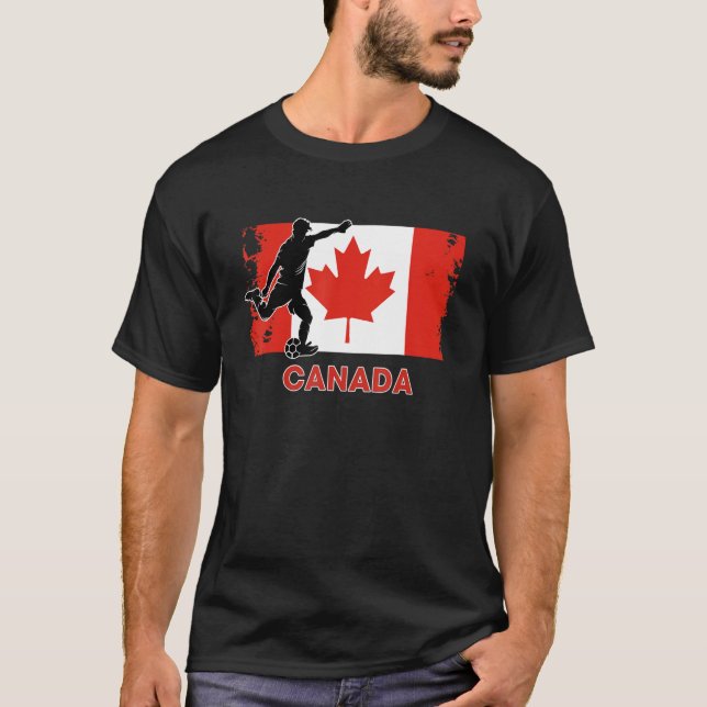 Canada Soccer Fan  2022 National Football Team Fla T-Shirt (Front)