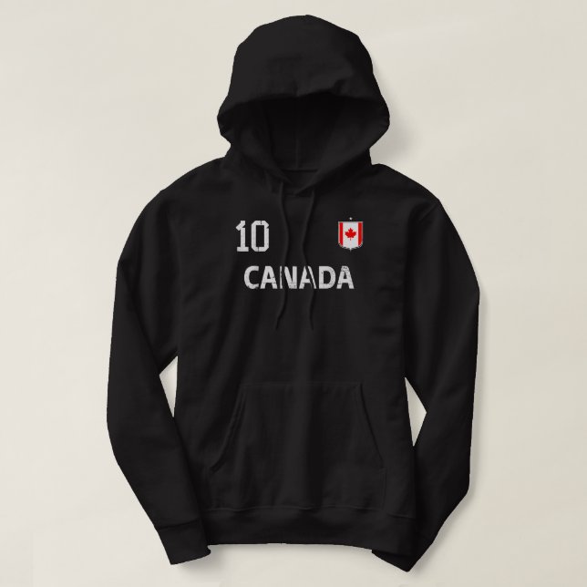 Canada Soccer Fans Jersey Canadian Flag Football L Hoodie (Design Front)