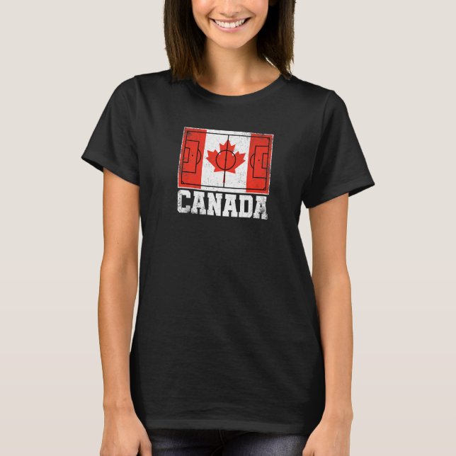 Canada Soccer Field Country Flag Canadian Pride  1 T-Shirt (Front)