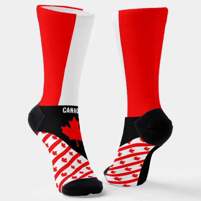 Canada Socks, Canadian flag colours / sports Socks (Angled)