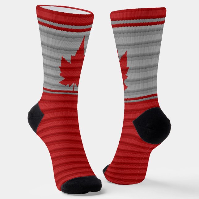 Canada Socks Winter Canada Maple Leaf Socks  (Angled)