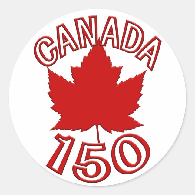 Canada Souvenir 150 Stickers Maple Leaf Stickers (Front)