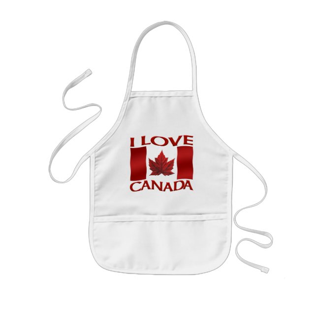 Canada Souvenir Apron Kid's I Love Canada Apron (Front)