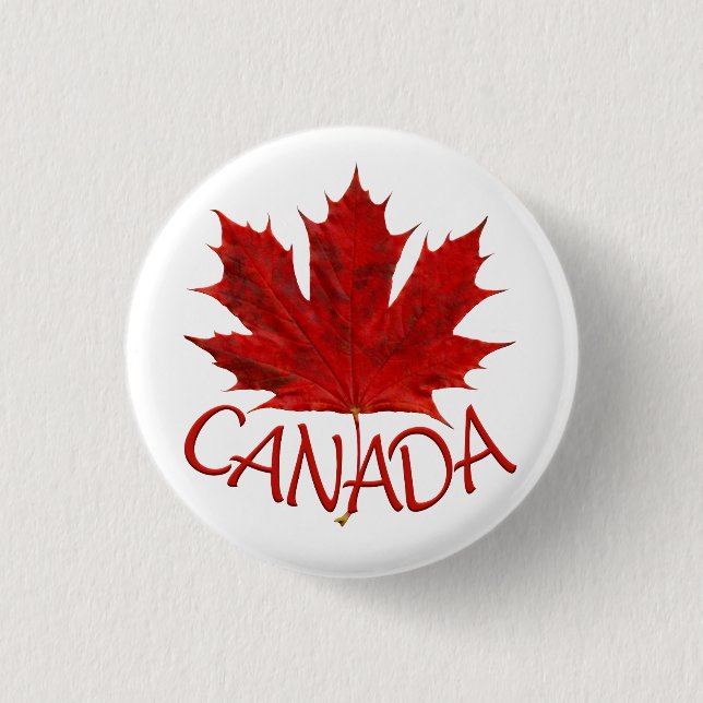Canada Souvenir Buttons Canada Flag Maple Leaf Pin (Front)