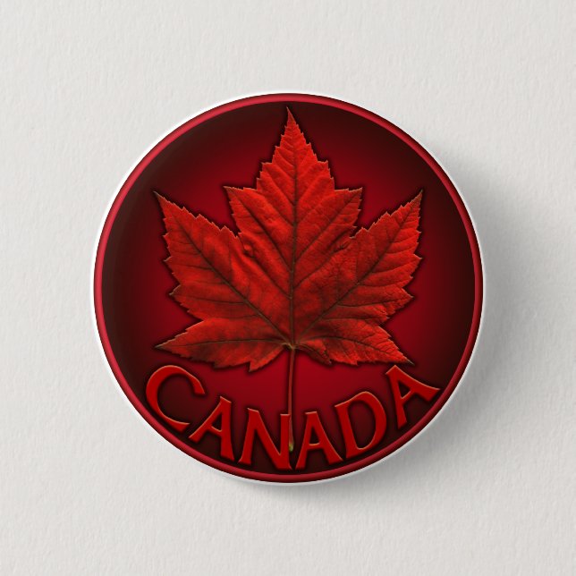 Canada Souvenir Buttons Canada Flag Maple Leaf Pin (Front)