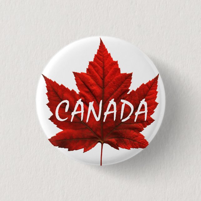 Canada Souvenir Buttons Canada Flag Maple Leaf Pin (Front)