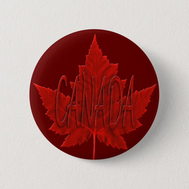Canada Souvenir Buttons Canada Maple Leaf Button (Front)