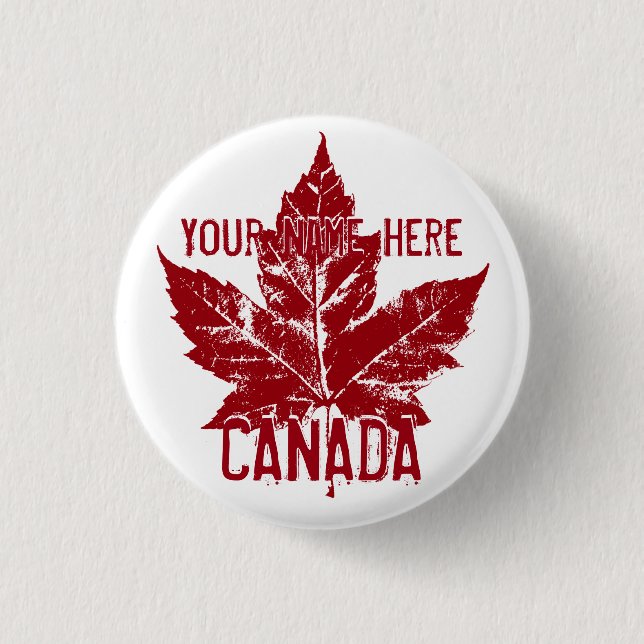 Canada Souvenir Buttons Personalised Canada Button (Front)