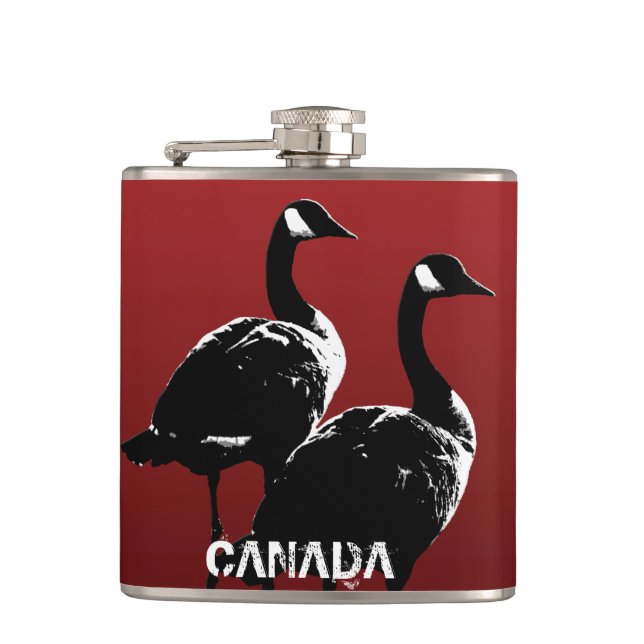 Canada Souvenir Flask Custom Canada Goose Flask (Front)
