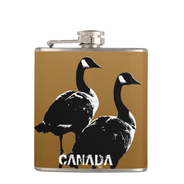 Canada Souvenir Flask Custom Canada Goose Flask (Front)