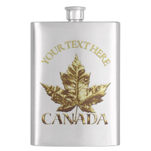 Canada Souvenir Flask Custom Gold Canada Flask