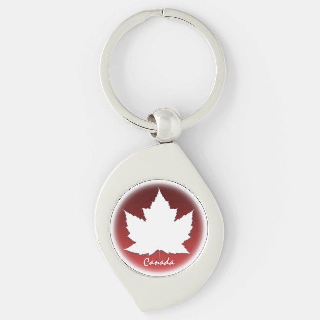 Canada Souvenir Key Chain White Maple Leaf Gifts (Front)