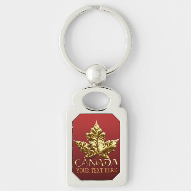 Canada Souvenir Key Chains Custom Gold Canada Gift (Front)