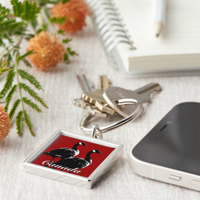 Canada Souvenir Keychain Canada Geese Keepsake (Side)