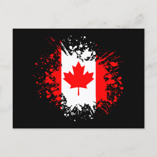 Canada Souvenir Landmark, White North Flag Travel Postcard