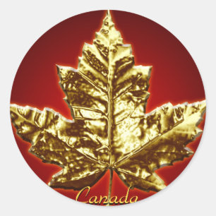 Canada Souvenir Stickers Gold Maple Leaf Stickers