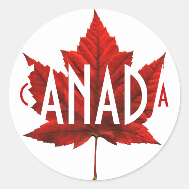 Canada Souvenir Stickers Red Maple Leaf Stickers (Front)