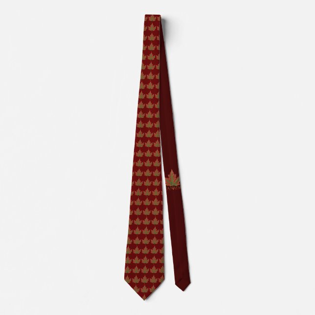 Canada Souvenir Tie  Autumn Maple Leaf Canada Tie (Front)