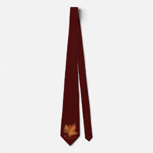 Canada Souvenir Tie Fun Gold Canada Maple Leaf Tie