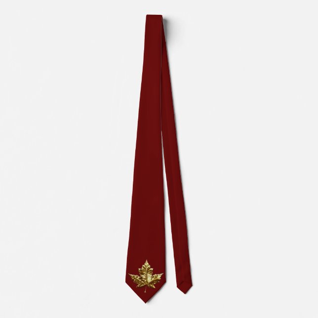 Canada Souvenir Tie Gold Medal Canada Flag Tie (Front)