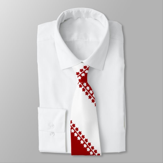 Canada Souvenir Tie Red Maple Leaf Canada Neckties (Tied)