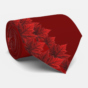 Canada Souvenir Tie Red Maple Leaf Canada Neckties