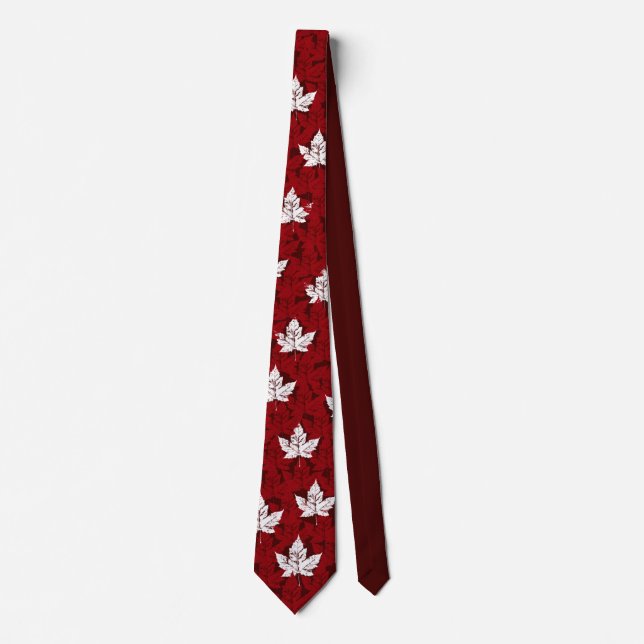 Canada Souvenir Tie Red Retro Mapleleaf Canada Tie (Front)