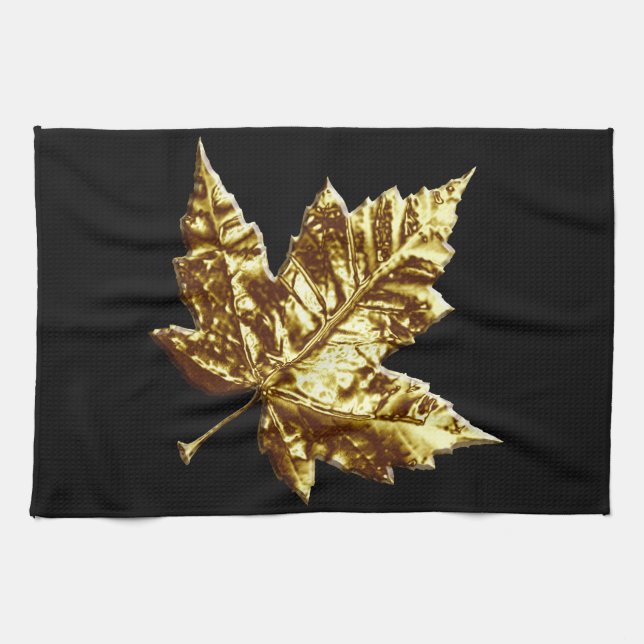 Canada Souvenir Towel Gold Canada Tea Towel (Horizontal)